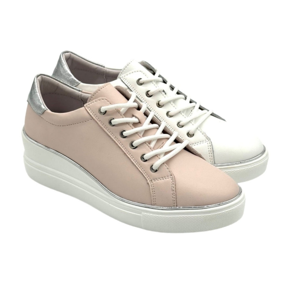Bonavi Lace Up Leather‎ Sneaker Pink Size UK 40 US 9.5